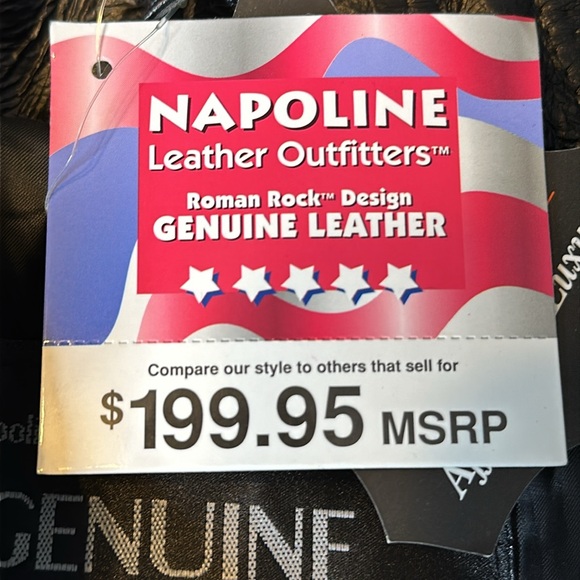 NWT: Men’s Napoline Leather Outfitters Genuine Leather jacket, size Large. NEW - Picture 14 of 14